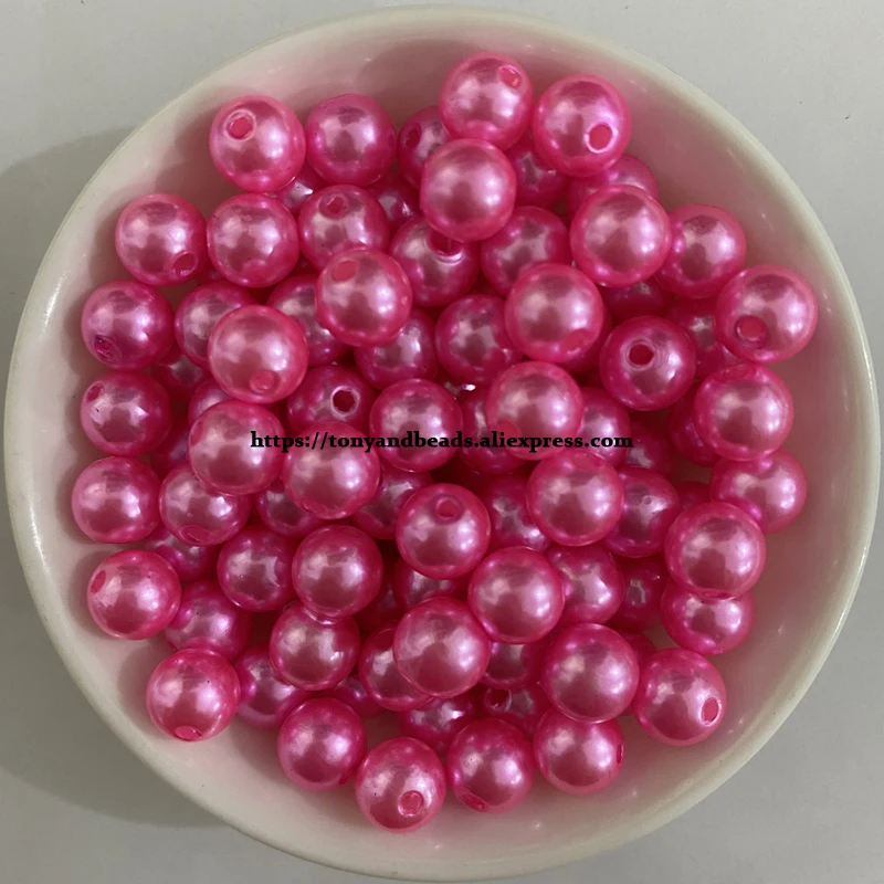 Acryl-Imitationsperlen, runde Kugel-Abstandsperlen, 4, 6, 8, 10, 12 mm, wählen Sie Größe und Farbe für die Schmuckherstellung, DIY, Lochgröße 1,5 mm – Detail 15