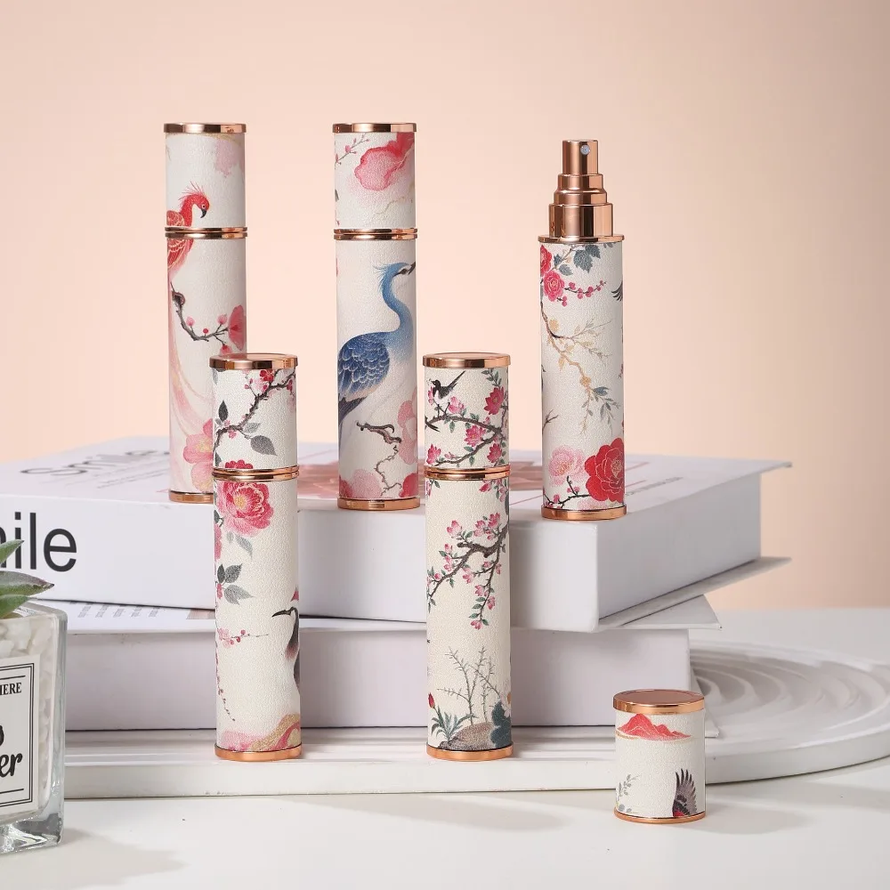 Bottiglia di profumo portatile in pelle PU Phoenix Flacone spray da 10 ml Contenitore di fragranza per nebbia ultrafine vuoto a prova di perdite per donna