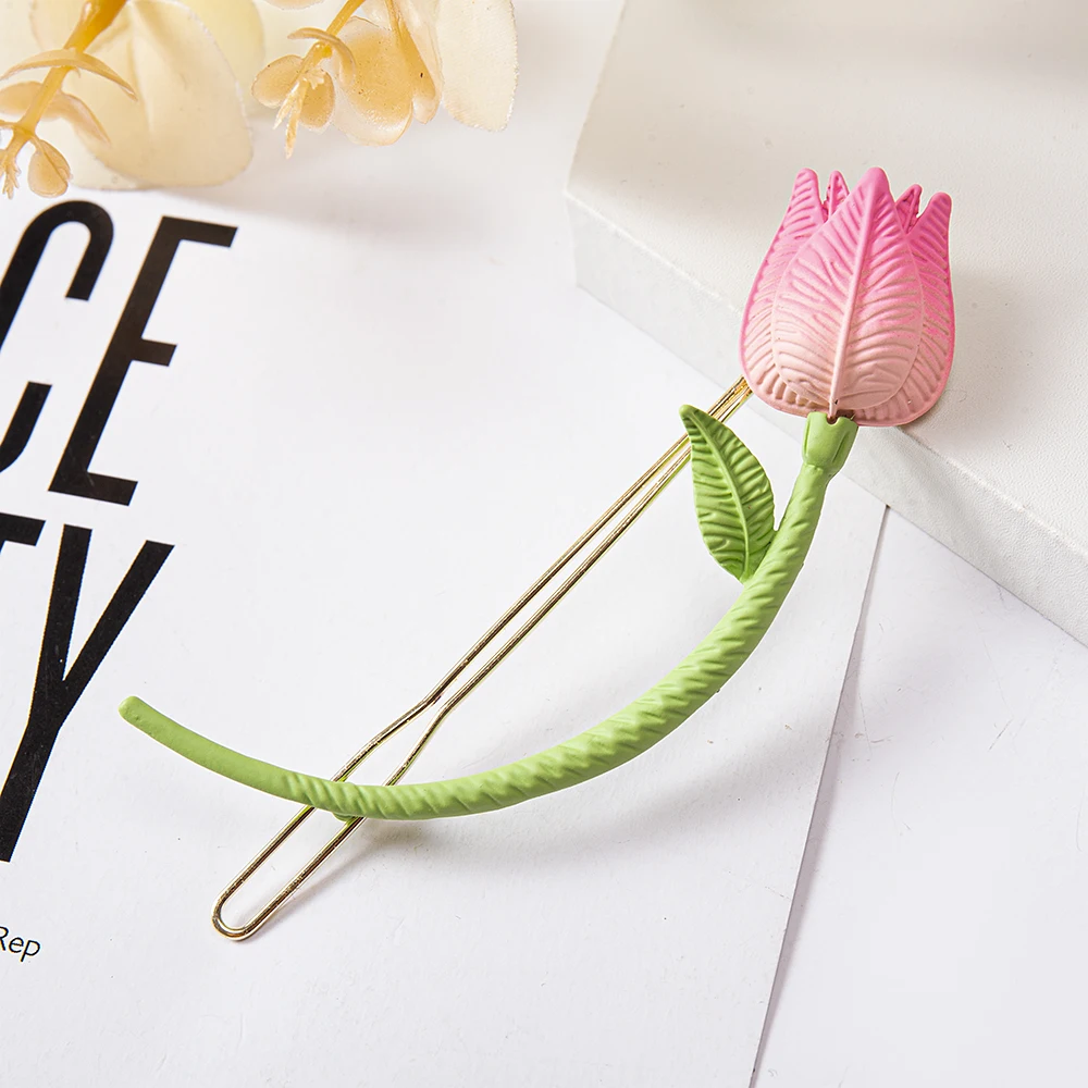 Frauen Tulpe Blume Haar Klaue Clips Sunflower Metall Haarnadeln Make-Up Haar Styling Clamp Barrettes Mädchen Pferdeschwanz Haar Zubehör – Detail 9