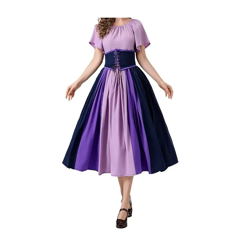 Chemise Corset Cincher Midi Dress Women Renaissance Elven Costume Fairy Elf Halloween Medieval Gown Bell Sleeve Festival Outfit