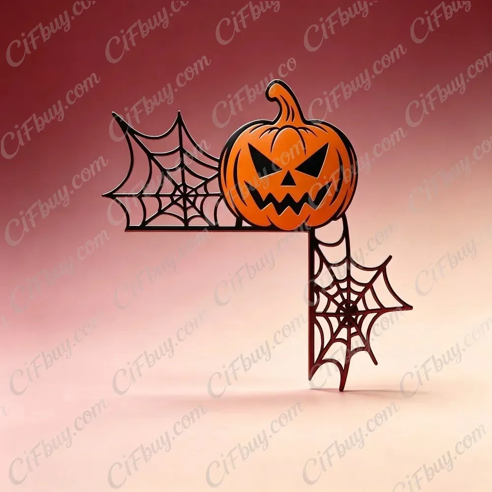 CIFBUY Halloween Jack O Lantern Spider Web Metal Wall Art Door Corner Iron Hanging Durable Rust Proof Indoor Outdoor Gift