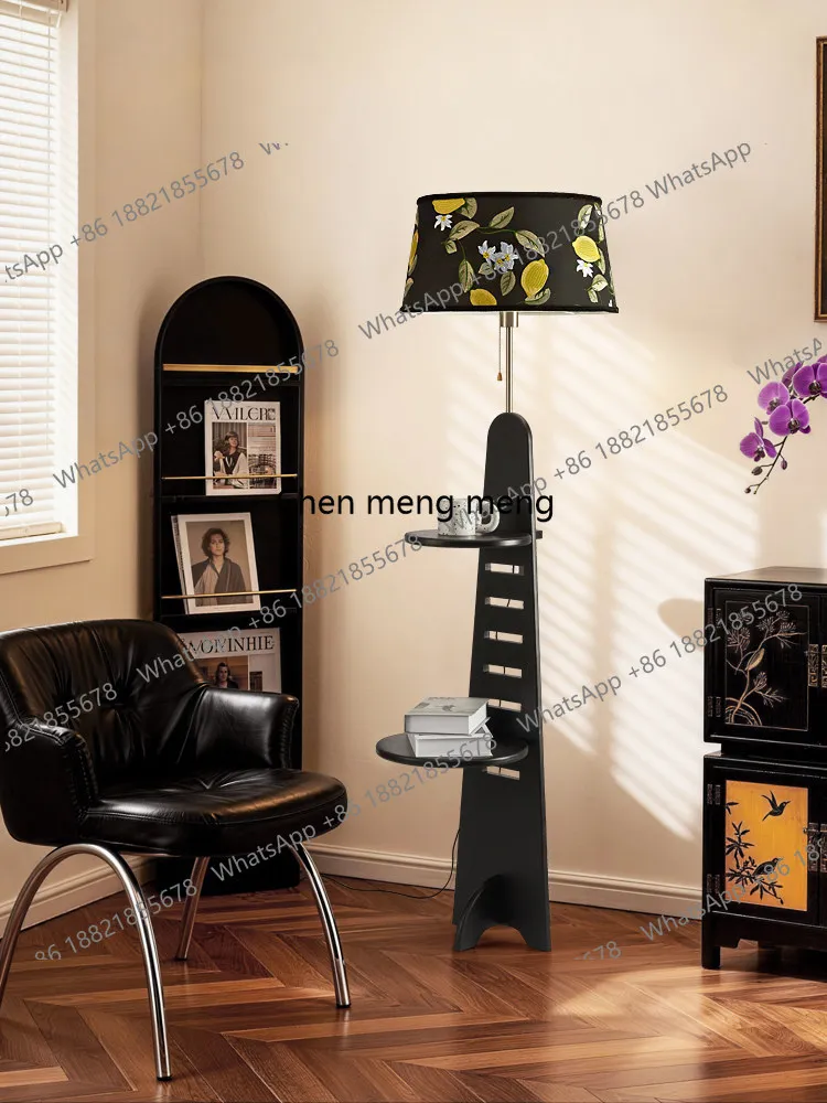 

Medieval style floor lamp, living room sofa shelf integrated ambient light, retro