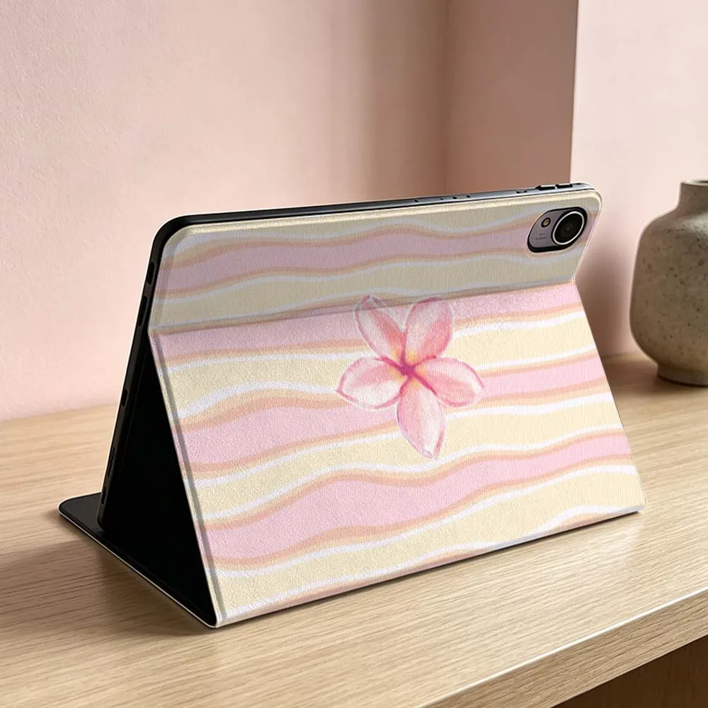 Pink Plumeria Stripe Pattern Soft For Huawei MatePad MediaPad MagicPad Honor Pad 10 9 8 X10 X9 X8 X8a Pro Inch Tablet Case