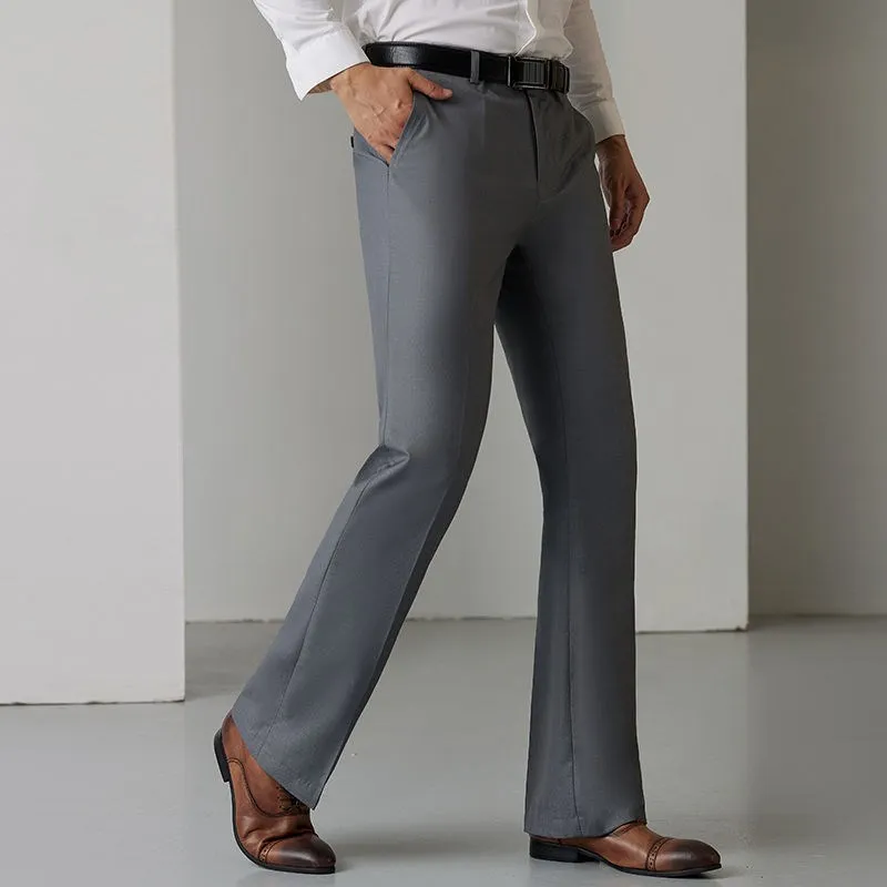 

Корейские повседневные мужские брюки с широкими штанинами, молодежные модные брюки со средней посадкой для офиса, смесовая ткань из полиэстера и вискозы