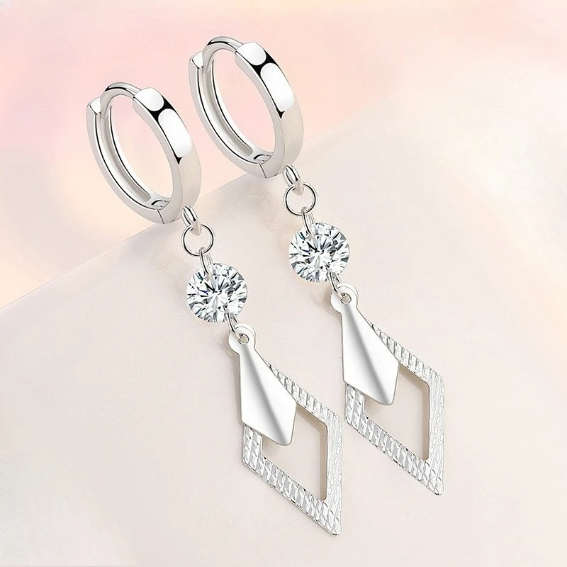 925 Sterling Silber Ohrringe mit Zirkonia-Kristall Blumen-Ohrringe Charm-Schmuck für Frauen Geschenk Verlobung Hochzeit Feiner Schmuck