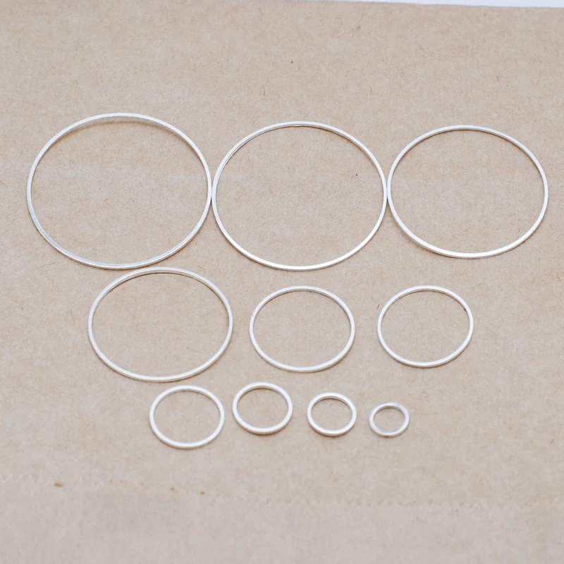 50pcs/Lot Light Silvery Color Copper 8-40mm Earring Wires Hoops Pendant Connectors For Diy Jewelry Finding Making Accessories