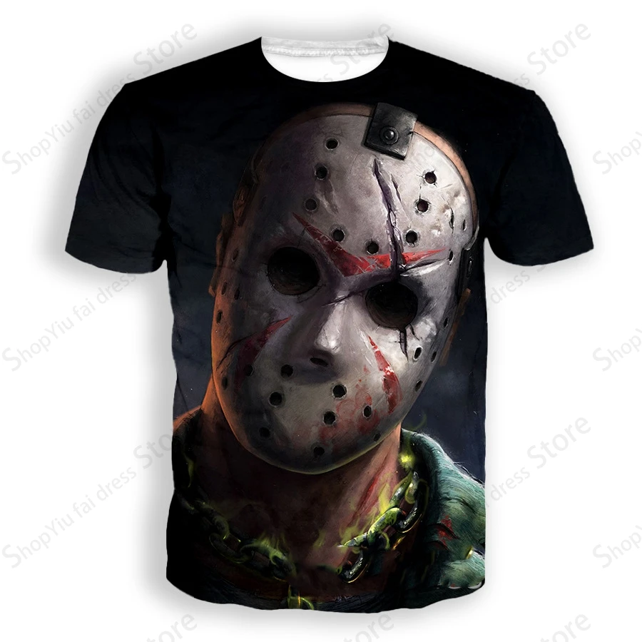 فيلم القاتل جيسون فورهيس الجمعة 13TH ثلاثية الأبعاد تي شيرت مطبوع الرجال النساء موضة تي شيرت الاطفال الهيب هوب تي شيرت الصبي التي شيرت الصيف