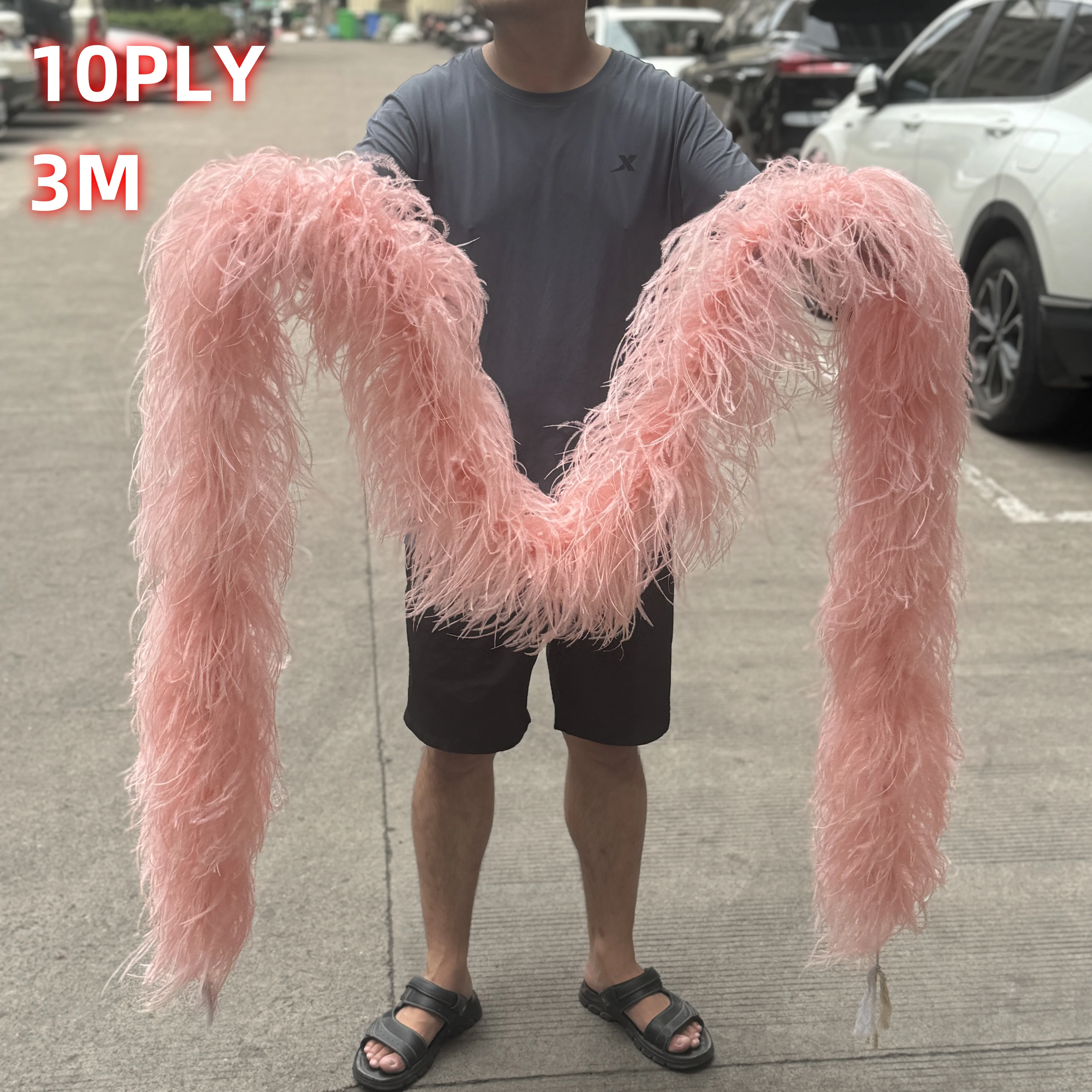 

3Meters Long feathers boa Trim Decoration Boa 3 6 10 15 20PLY Ostrich Marabou Feathers Scarf for Carnival Stage Dress Sewing Diy