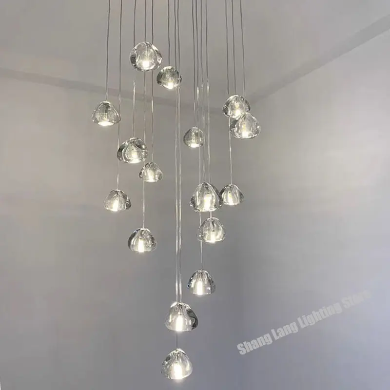 

Modern Chandelier Living Room Hall Loft Staircase Hanging Light Dining Kitchen Crystal Led Lamp Bedroom Lustre Indoor Lighting