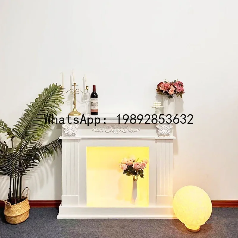 Z3   Living Room Fireplace Retro American Carved Bed & Breakfast Wall Entrance Fireplace Frame Decorative Cabinet