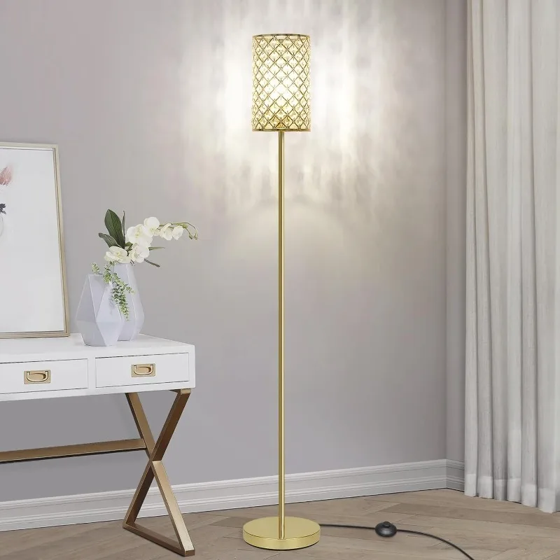 Imagem -02 - Moderno pé Led Floor Lamp Ligar e Desligar o pé Interruptor Acabamento Prateado Alta Pólo Lâmpada Luzes de Sotaque Sombra Elegante