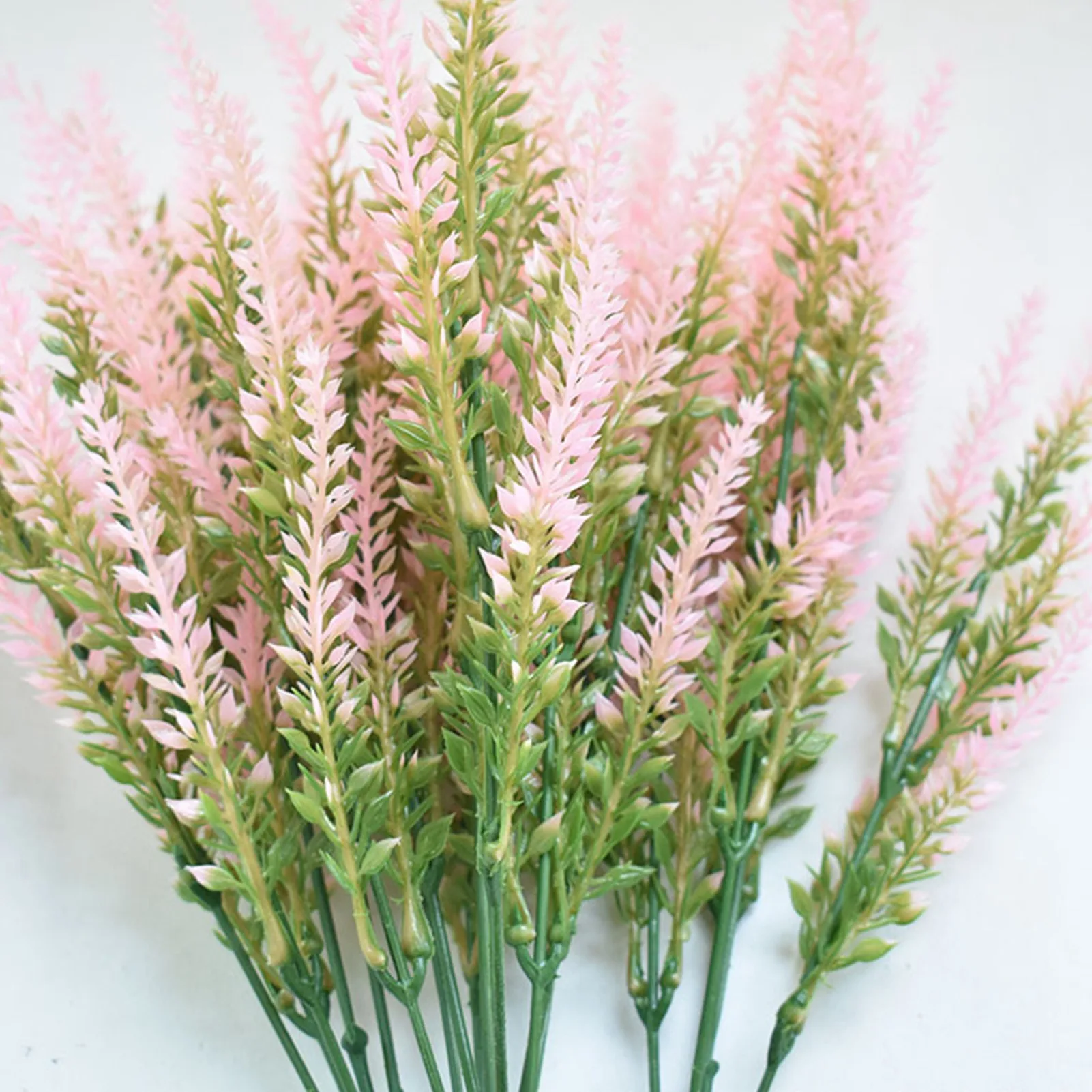 Plastic Artificial Lavender Flowers Odorless Realistic Fake Lavender For Scene Decoration Wedding Celebration