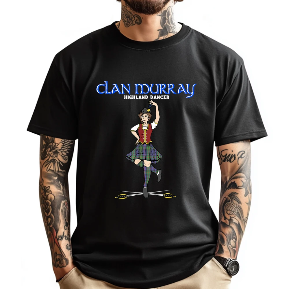 

Scottish Girl Highland Dancer Clan Murray Tartan Kilt Funny Shirt Mens Luxury Designer Easter Day Casual