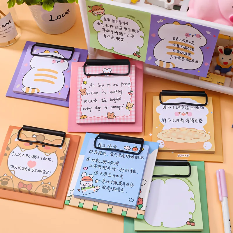 Cartoon Board Clip Notizblock Studenten niedlichen Nachricht Notiz papier kreative nicht klebrige Memo Haft notizen Schul bedarf niedlich