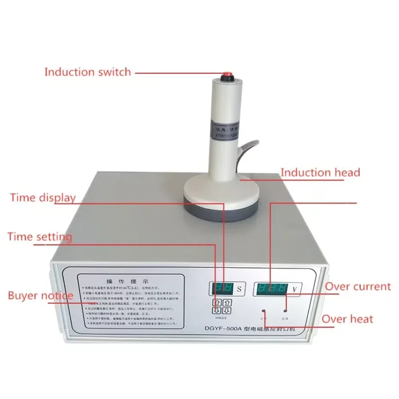 SAMMI DGYF-500A Hand-Induktionsversiegelungsmaschine aus Aluminiumfolie, Kunststoff-Glasflaschenverschluss, Einlagen, Induktionsversiegelung, 220 V