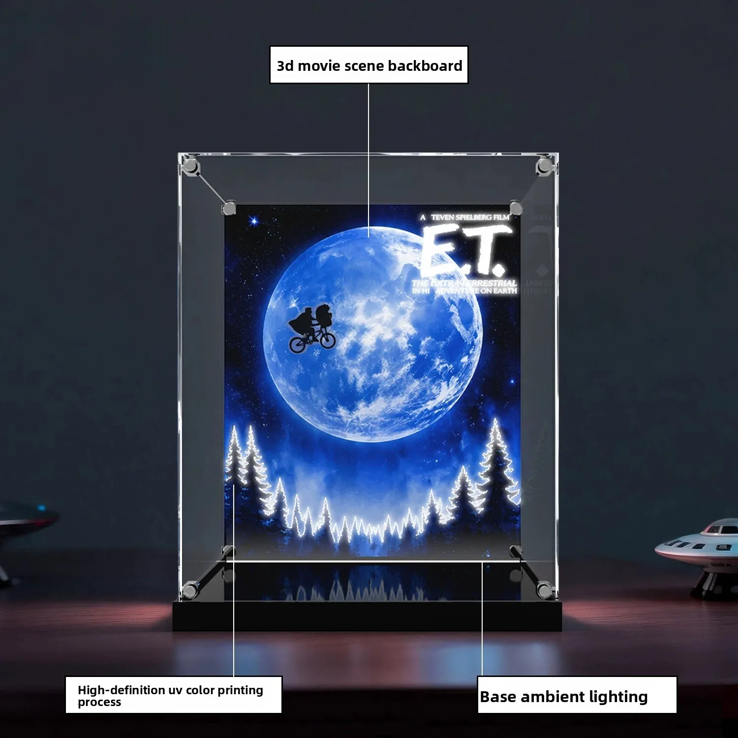 Suitable for Lego 21370 IDEAS series alien E.T. figurine display box made of transparent acrylic. A storage box for Lego models - view 5