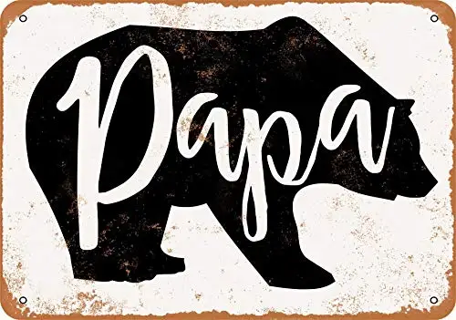 Wall-Color  Metal Sign - Papa Bear - Vintage Look