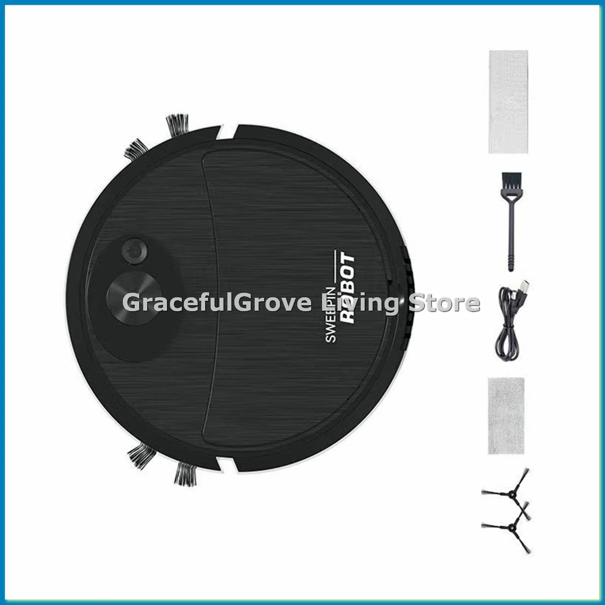 

Mini Cleaning Sweeping Robot Automatic Vacuum Robot Ultra Thin Silent Cleaning Hard Floor Cleaning Machine,Black-ABFB