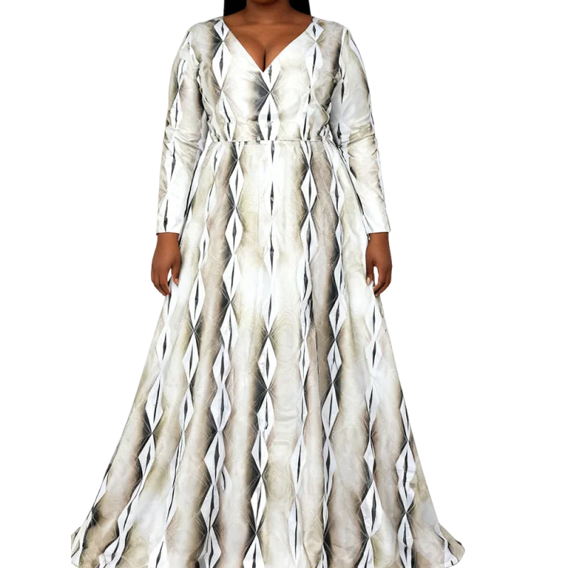 

Bazan traditional printed gowns, elegant party dresses, suitable for all seasons