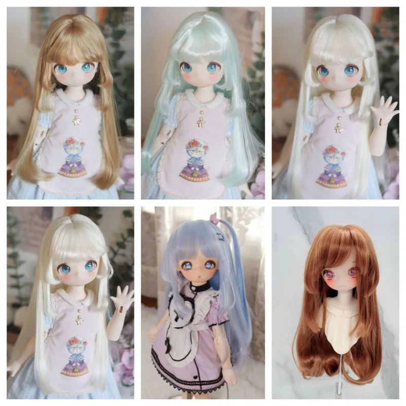 BJD Wig Cute Doll Accessory Headband SD Small Cloth Cotton Doll Straight Bangs DIY Doll Cross Dressing Wig Accessorie Makeup Toy
