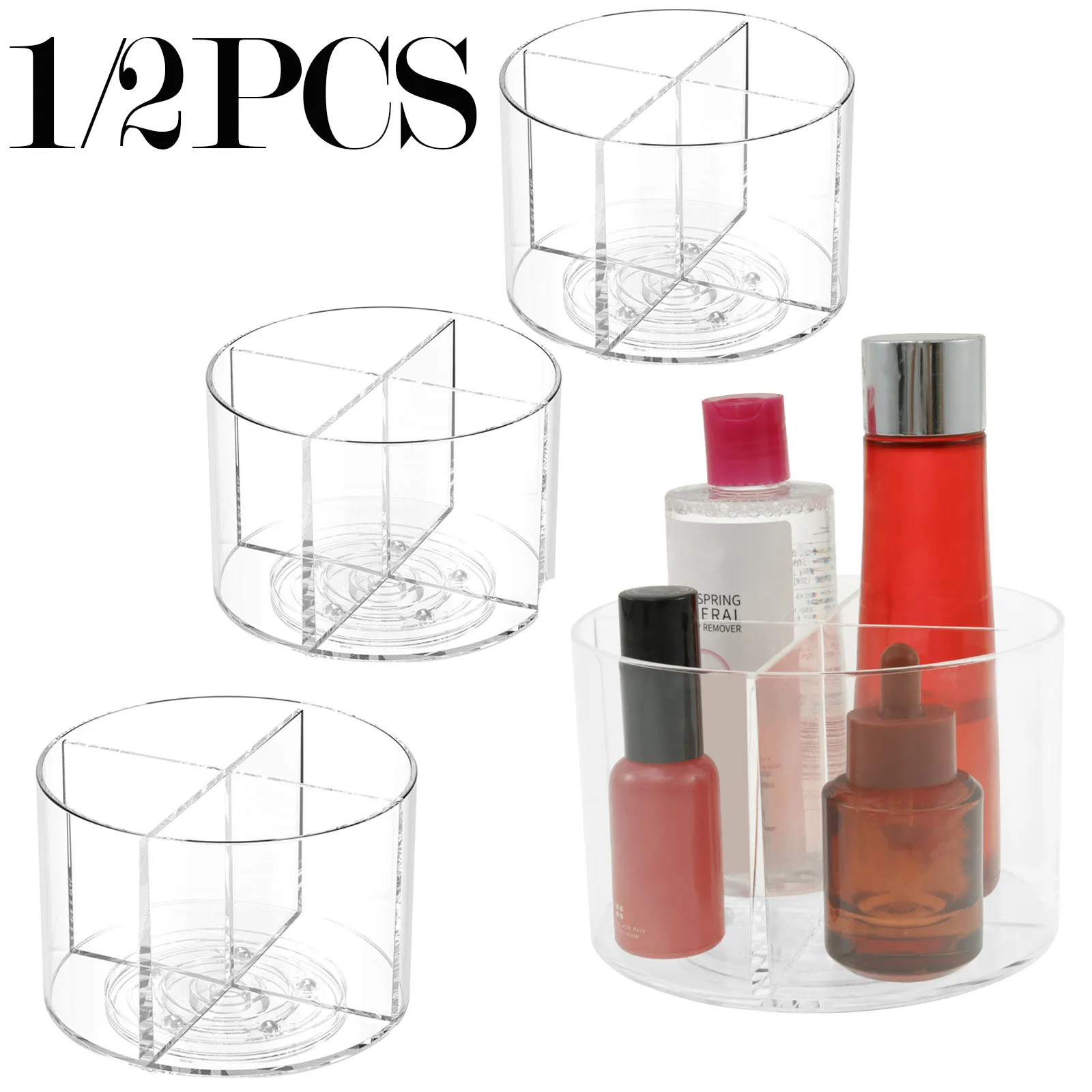 מדף סיבובי שקוף למתבלים ומשקאות