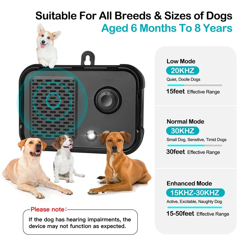 Anti Barking Device Dog Barking Control Devices with 3 Adjustable Level Rechargeable Dog Bark Deterrent Device Bark Box Sonic Do