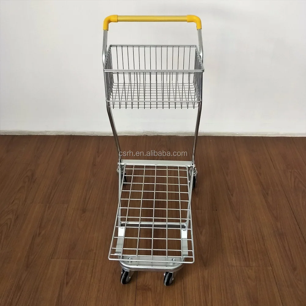 RH-SDB06 720 * 440 * 970 مم عربة تسوق ذات طبقات مزدوجة لمتجر الفاكهة