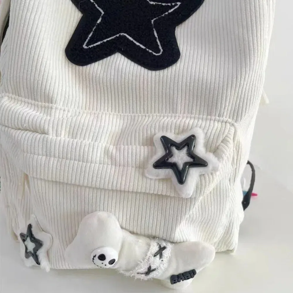 New Large Capacity Students Backpack Stars Pattern Y2K Travel Bag Adjustable Teen Rucksack Students