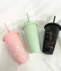 맞춤형 프로스트 시피 컵, 이름 및 재사용 가능, 신부 웨딩 신부 들러리 선물, 독특한 디자인