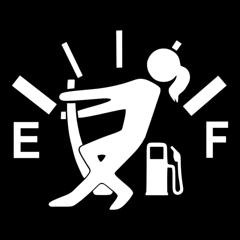 K556# Gas Gauge Girl Empty Full Funny Vinyl Car Decal Sticker Trucks Vans Auto Decors for Fuel Tank Cover