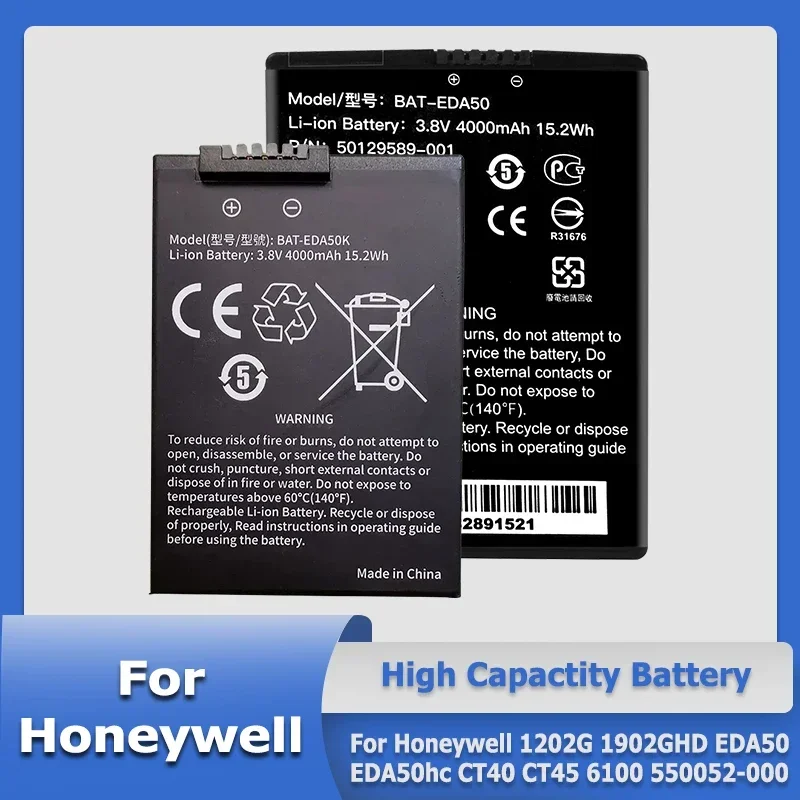 

BAT-SCN01 BAT-EDA50 BAT-EDA50K CT50-BTSC Аккумулятор для Honeywell 1202G 1902GHD EDA50 EDA50hc CT40 CT45 CT50 CT60 6100 550052 -000