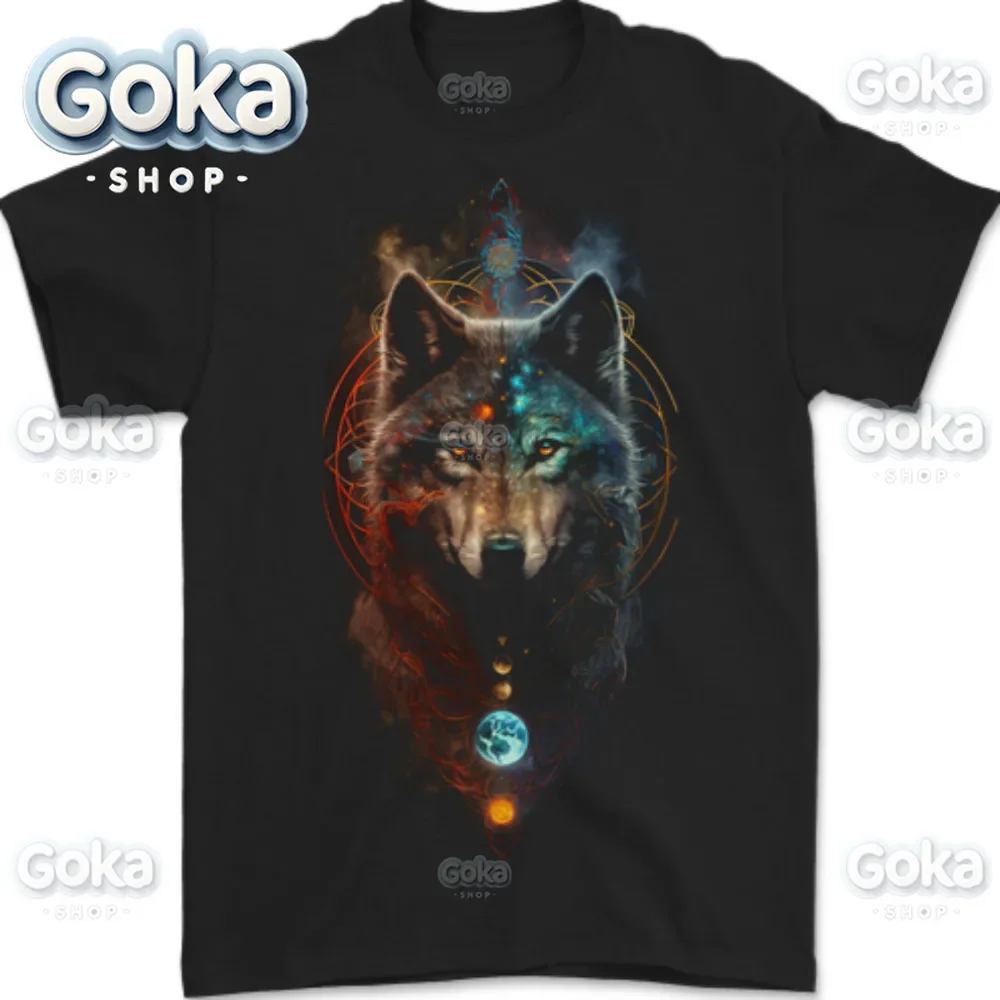 Dreamcatcher Wolf Graphic T Shirts Mens Clothing New in Tops & Tees Cotton Women Printed T-shirt Y2K Clothes Cute Funny Tshirt