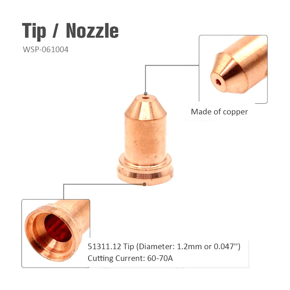 Premium For Plasma Cutting Electrodes with Compatible Nozzles Totaling to a Quantity of Forty Items in Package