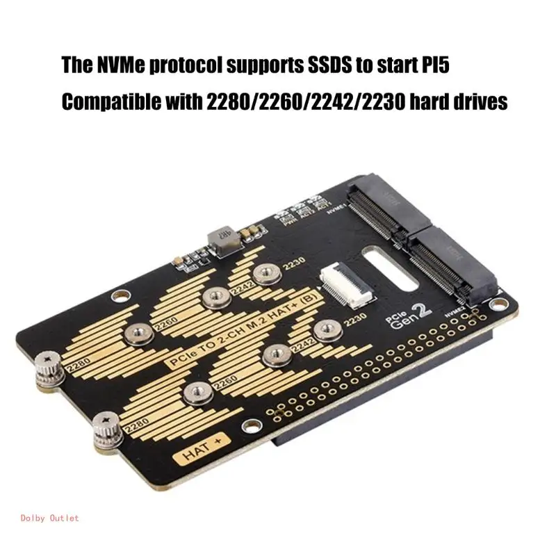 PCIe naar 2-kanaals M.2-adapter voor 5,2SSD-ondersteuning, hoge overdrachtssnelheid