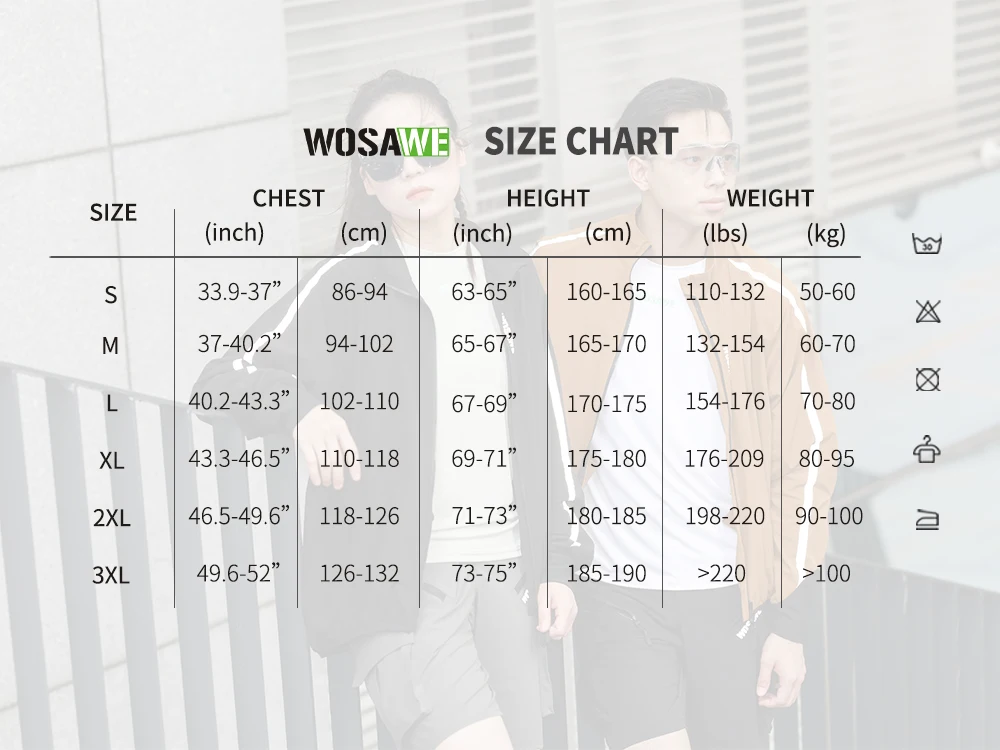 WOSAWE Cycling Jackets Summer Bicycle Jackets Man Reflective Coat Windbreaker Riding Outdoor Sunscreen Riding Equipment
