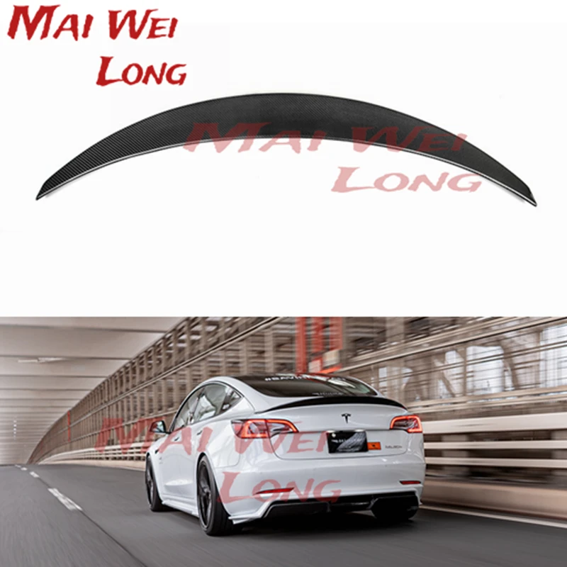 

ART Style for Tesla model 3 Car carbon fiber trunk wing spoiler model3 2017-2022 Real Carbon Fiber Trunk Spoiler Wing Accessorie