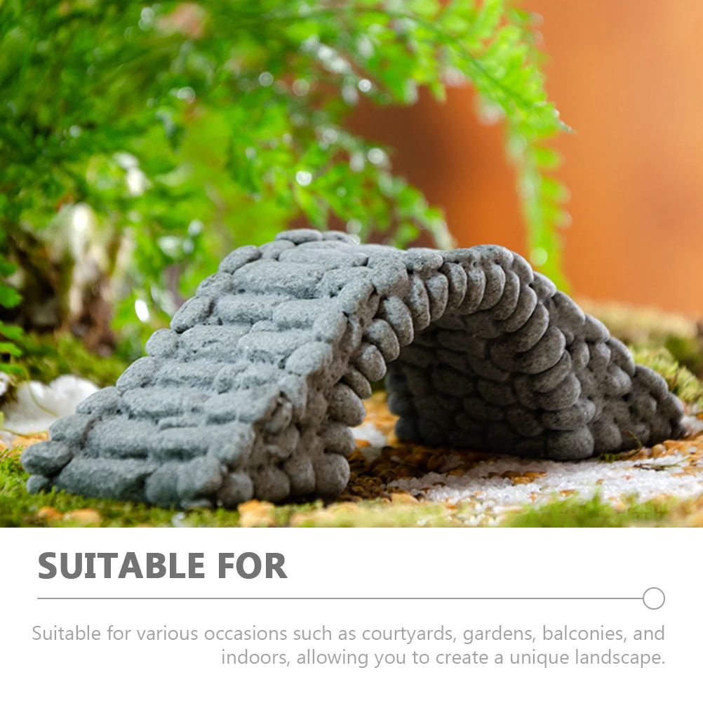 

Mini Resin Bridge Decor for Garden Micro Landscape Accessory Realistic Model Outdoor Indoor Rockery Flowing Water Decorations