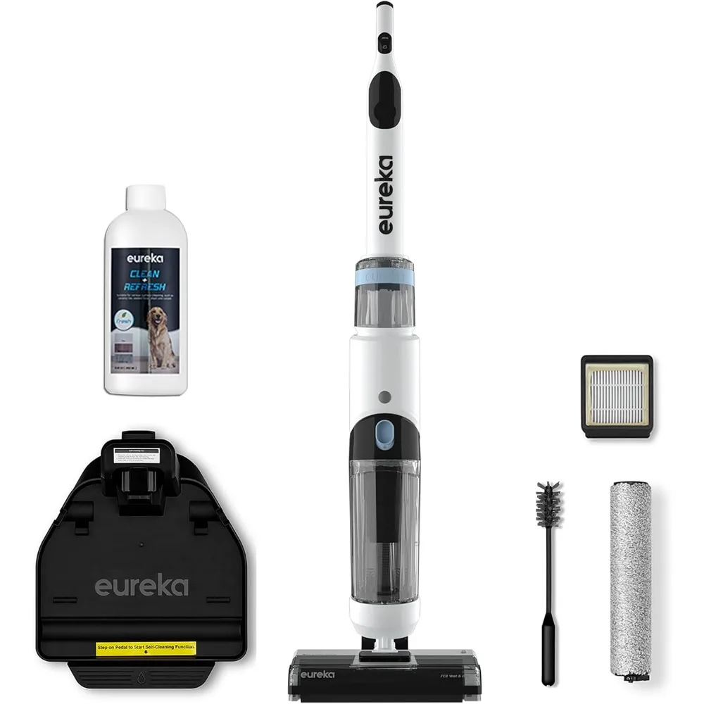 EUREKA NEW500 Cordless Wet Dry Vacuum Mop for Multi-Surface Lightweight Hardwood Floors Cleaner with Self-Cleaning System