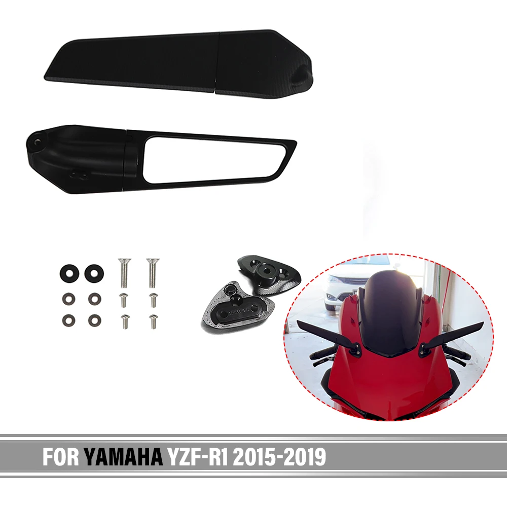 For Yamaha YZF R1 YZF-R1 R1 2015 2016 2017 2018 2019 Side Mirrors Wind Wing Adjustable Rotating Side Rearview Mirror