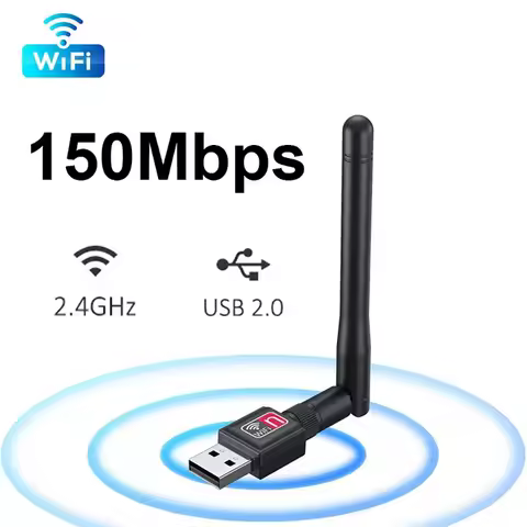 RTL8188 150Mbps Wireless Network Card Mini USB 2.0 WiFi Adapter LAN Wi-Fi Receiver Dongle Antenna 802.11 b/g/n for PC Windows
