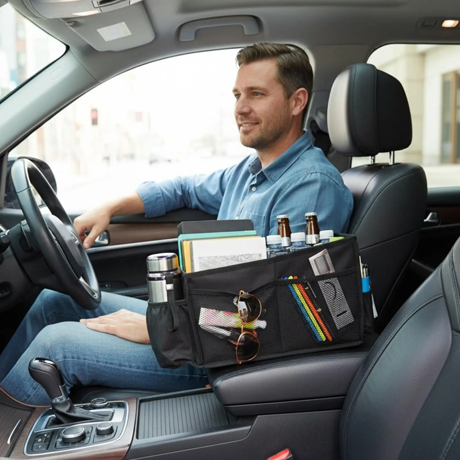 

Органайзер на переднее сиденье, складная организация хранения, Caddy с ручкой, органайзер для салона автомобиля для игрушек, салфеток, закусок, напитков, карточек