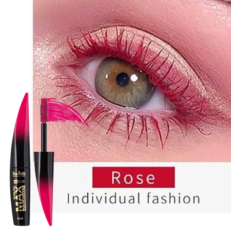 Mascara waterproof à séchage rapide pour recourber les cils, maquillage pour les yeux, bleu, vert, rouge, violet, rose, encre