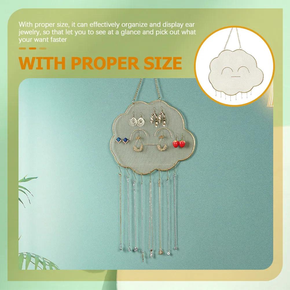 

Настенный органайзер для украшений в форме облака, металлическая подставка для серег, держатель для ожерелий и браслетов, элегантная вешалка для ювелирных изделий