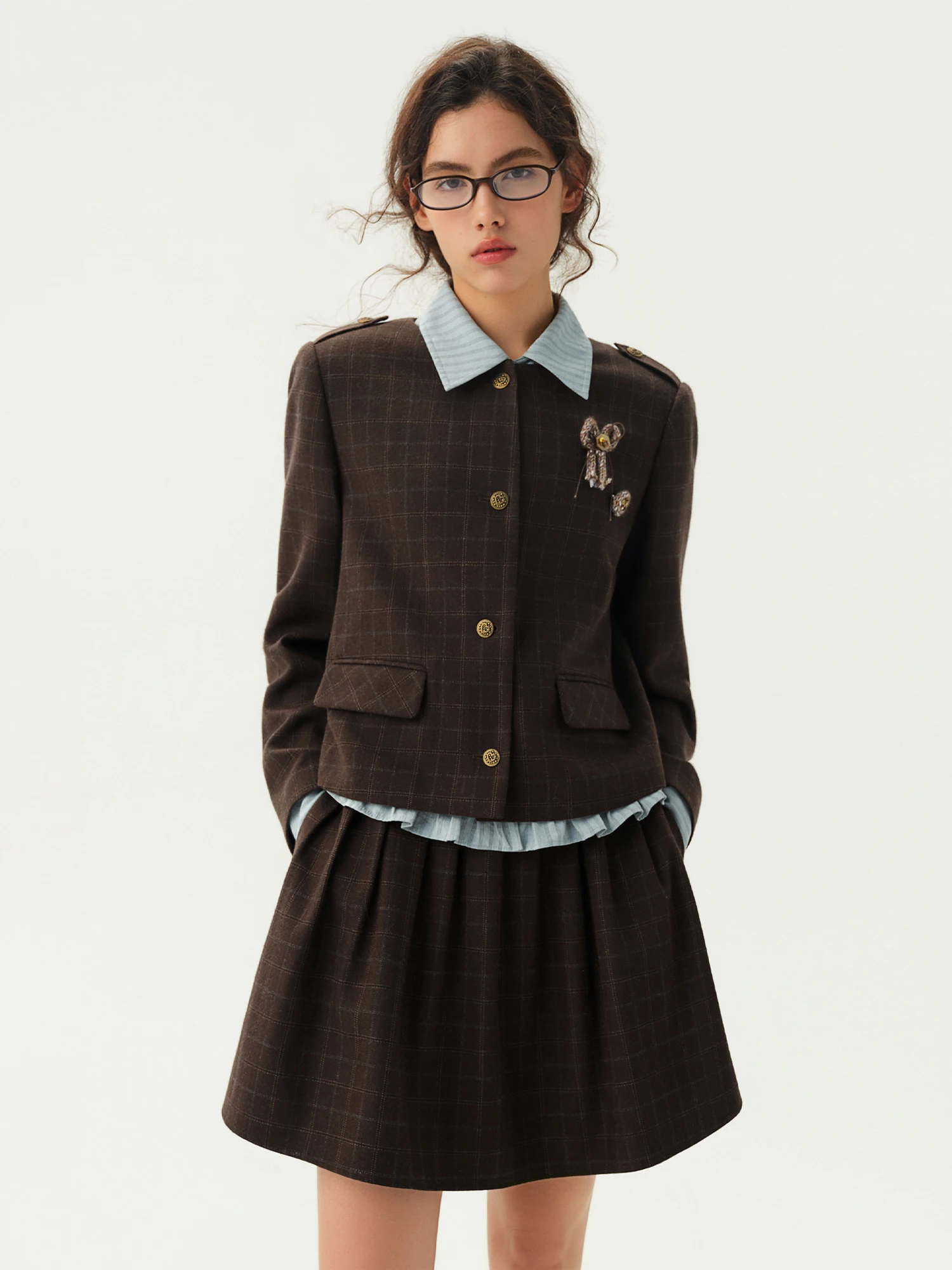 طقم نسائي من قطعتين من DUSHU ب - مراجعة Wool Coat Peacoat وسعره