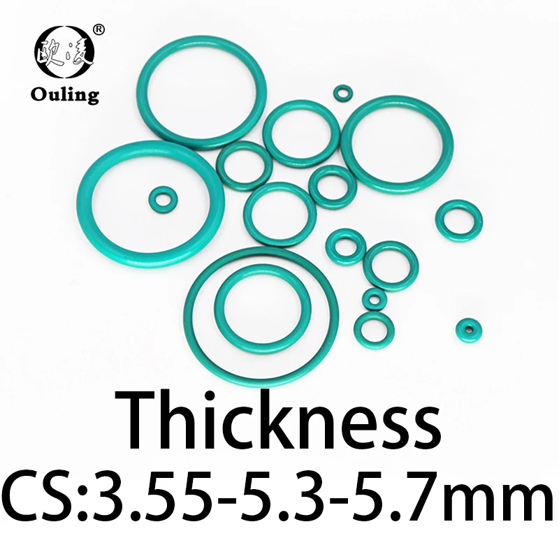 O-ring thickness 3.55/5.3/5.7mm CS fluororubber FKM sealing temperature resistant gasket rubber ring complete inspecifications.-