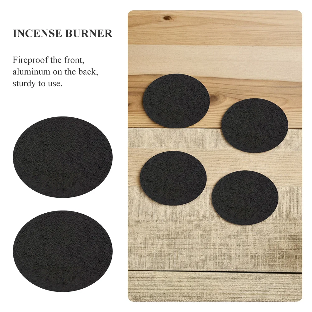 8 قطعة حصيرة عازلة للحريق أسود مستدير مقاومة للحرارة مبخرة منصات ل مبخرة الرماد الماسك الحصير ارتفاع درجة الحرارة #5
