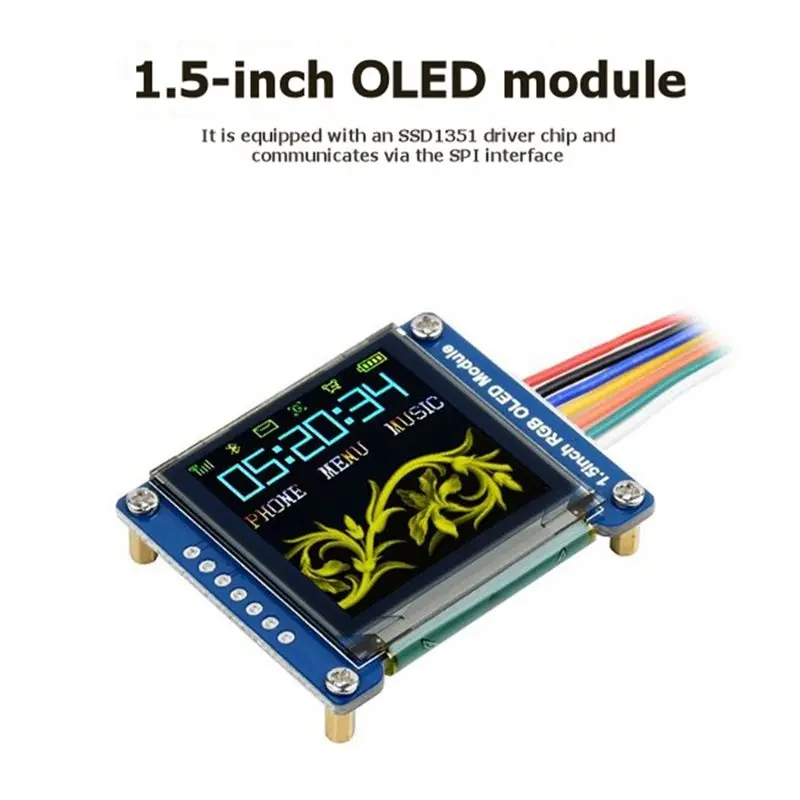 A52T SSD1351 1.5-Inch RGB OLED Module 128X128 Resolution 65K Colors Display Expansion Board For Raspberry Pi 4B& Jetson Nano - view 5