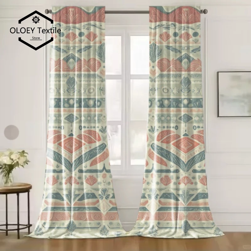 

Fun Festive Digital Curtains for Living Room - Vibrant Abstract Party Prints Blackout Thermal Insulated Drapes Decor Custom Size