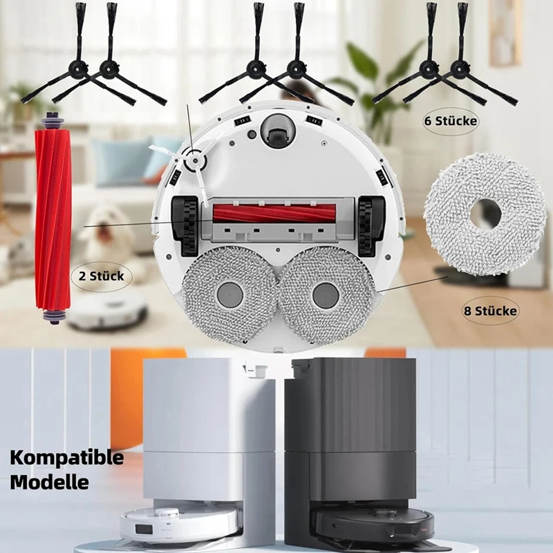 

INLIG-основная щетка, боковые щетки, запасные части HEPA-фильтра, как показано на рисунке для робота-пылесоса Roborock Q Revo/Roborock P10