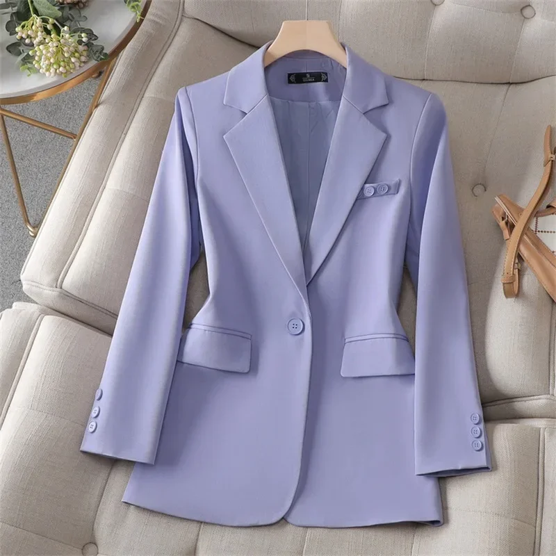 Cotton Women Suits Blazer 1 Piece Female Jazket Spring Office Lady Business Work Wear Fashion Girl Coat Formal Prom Dress